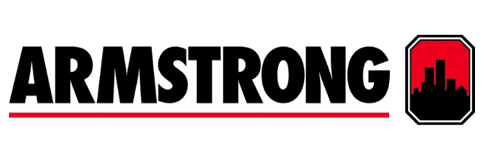Red and black Armstrong logo.