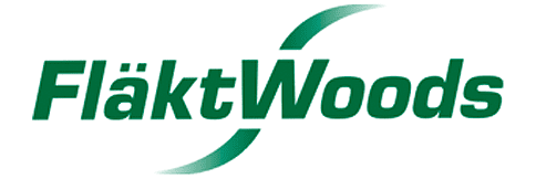 Green FlaktWoods logo.