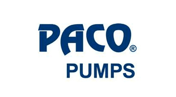 Dark blue Paco Pumps logo.