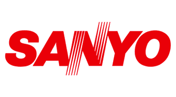 Red Sanyo logo.