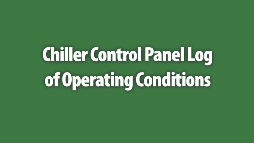 Youtube screenshot of video title that reads Chiller Control Panel Log of Operating Conditions