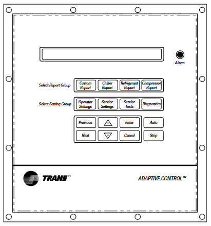A diagram of the Trane UCM-CLD Module operator's interface