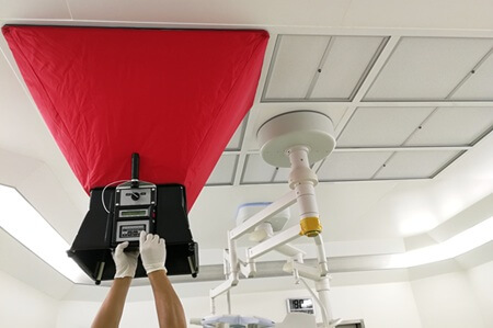 Air flow test for VAV to calculate air change rate in hospital 